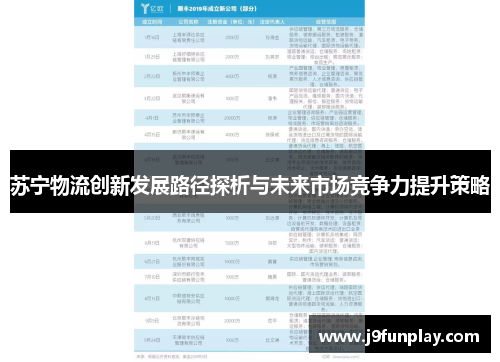 苏宁物流创新发展路径探析与未来市场竞争力提升策略
